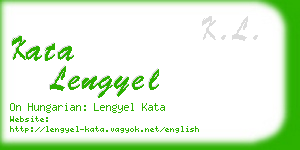 kata lengyel business card